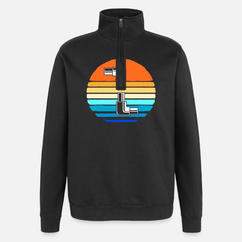 Klempner Installateur - Quarter-Zip-Sweatshirt - Schwarz