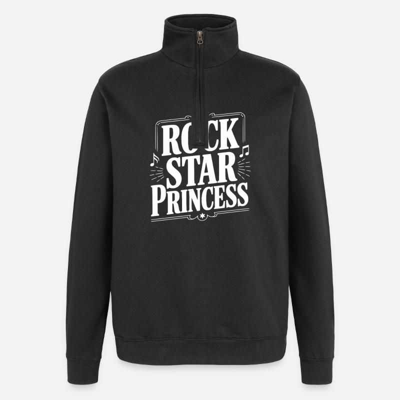 Princesse Rock Star - Sweat à zip 1/4 - noir