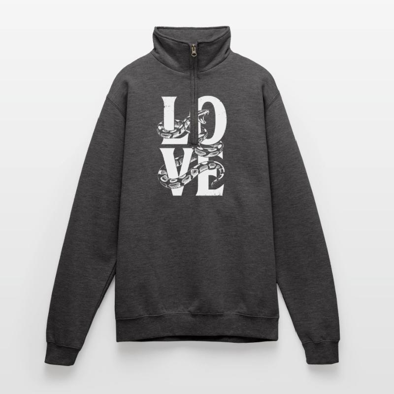 Königspython Schlangen LOVE Terrarium Python Quarter-Zip-Sweatshirt