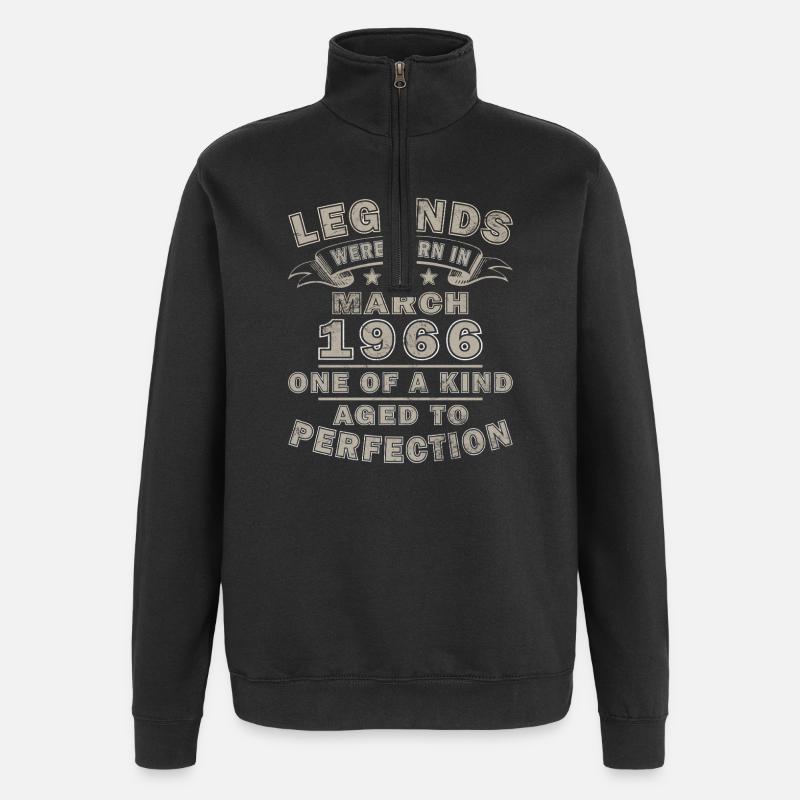 März 1966 - Quarter-Zip-Sweatshirt - Schwarz