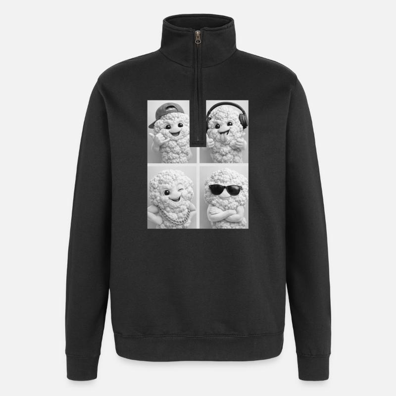 chou-fleur - Sweat à zip 1/4 - noir