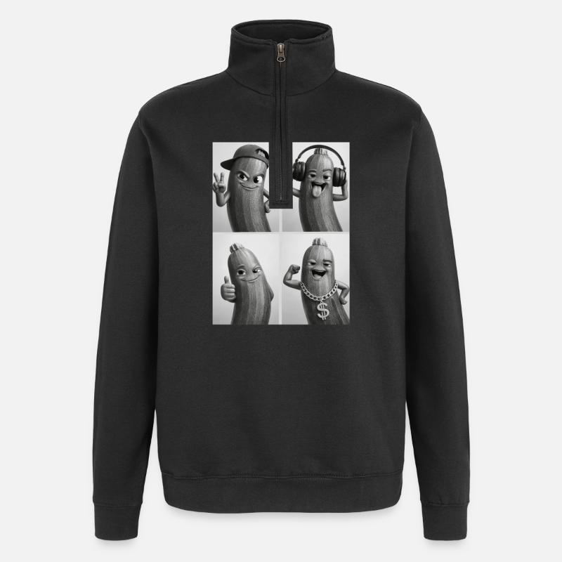 Courgette - Sweat à zip 1/4 - noir