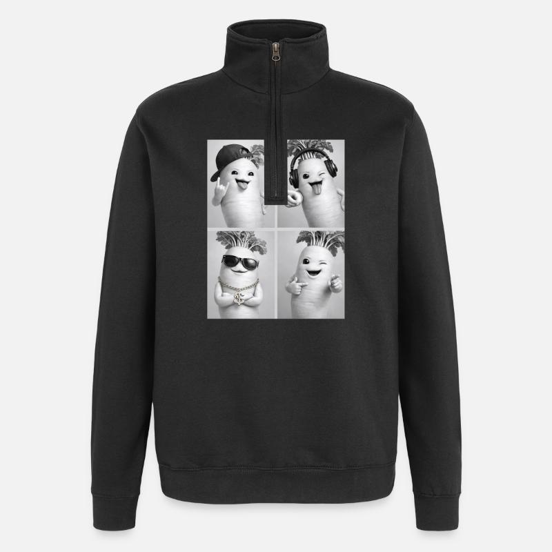 Daikon Radish - Quarter-Zip Sweatshirt - black
