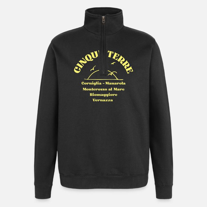 Crête côtière des Cinque Terre - Sweat à zip 1/4 - noir