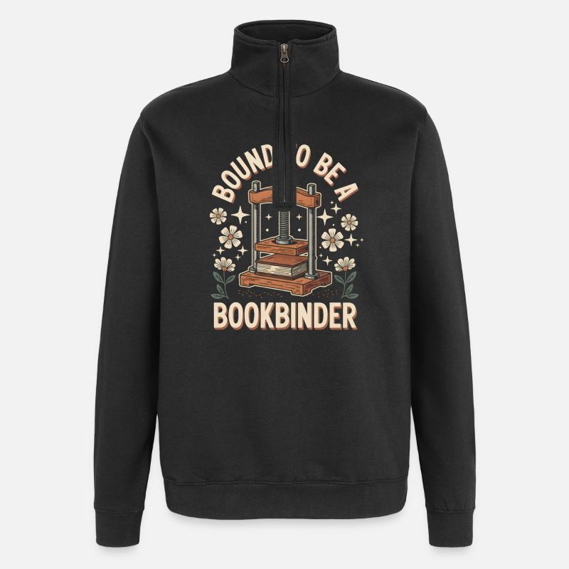 Geborener Buchbinder - Quarter-Zip-Sweatshirt - Schwarz