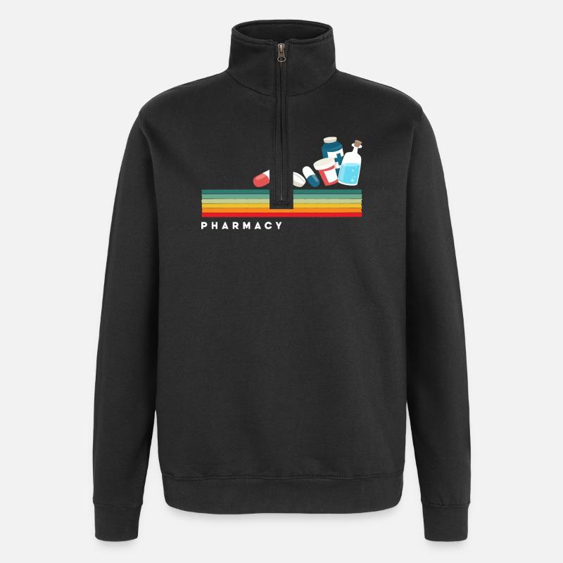 Retro-apotheker Pharmazietechniker - Quarter-Zip-Sweatshirt - Schwarz