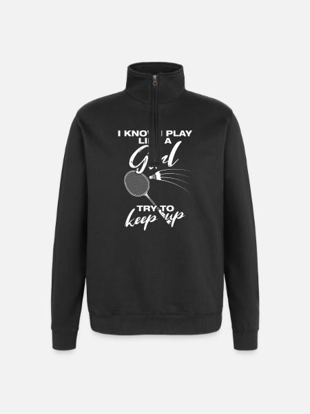 Like a girl Badminton Badminton Player - Quarter-Zip Sweatshirt - black