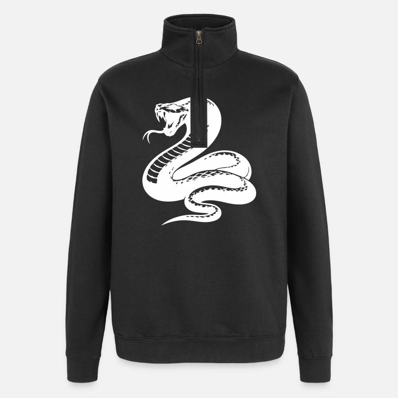 Snake Python Silhouette - Quarter-Zip Sweatshirt - black