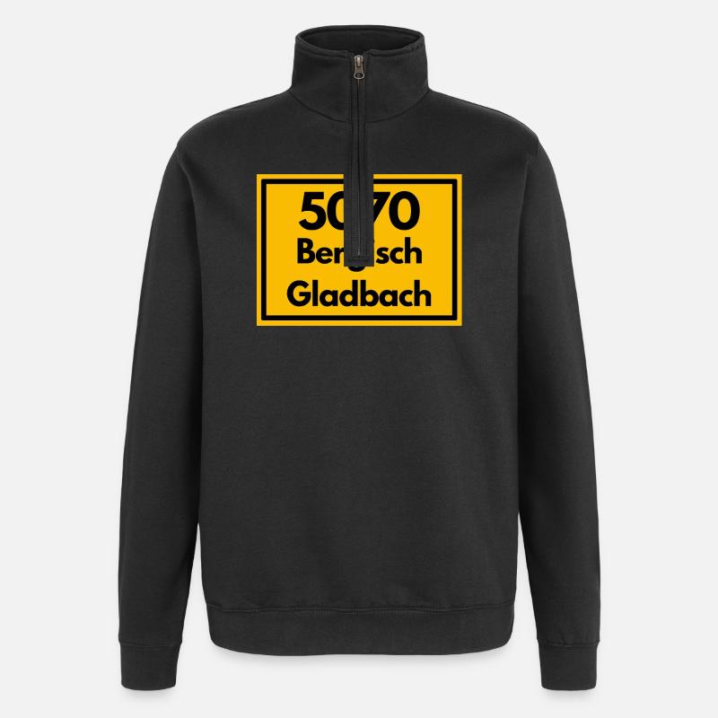 ANCIEN CODE POSTAL RETRO 5070 BERGISCHGLADBACH - Sweat à zip 1/4 - noir