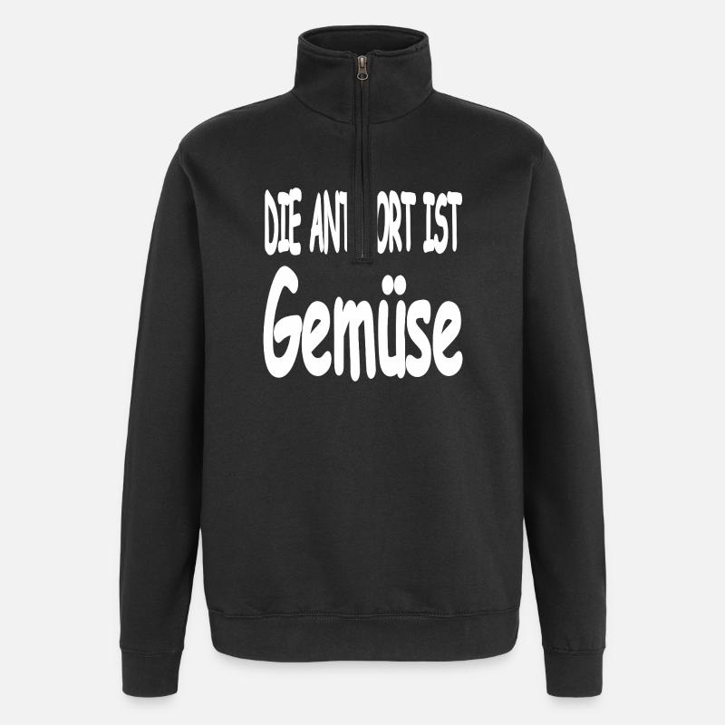 Vegetable - Quarter-Zip Sweatshirt - black