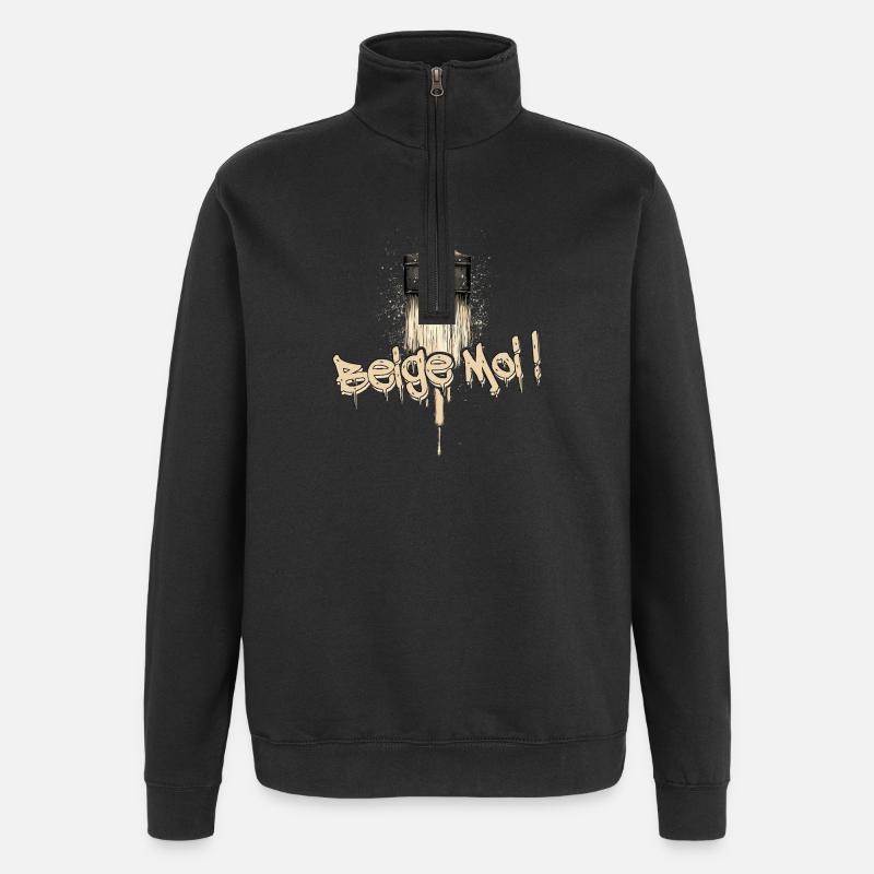 BEIGE-MOI ! (amour, peinture) - Sweat à zip 1/4 - noir