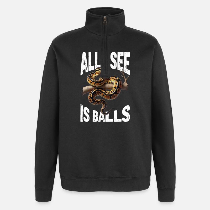 Königspython Schlangen Liebhaber Terrarium Python - Quarter-Zip-Sweatshirt - Schwarz