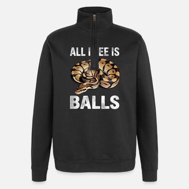 Königspython Schlangen Liebhaber Terrarium Python - Quarter-Zip-Sweatshirt - Schwarz