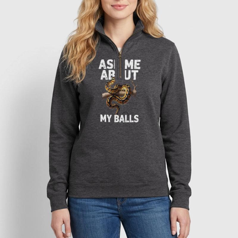 Königspython Schlangen Liebhaber Terrarium Python Quarter-Zip-Sweatshirt