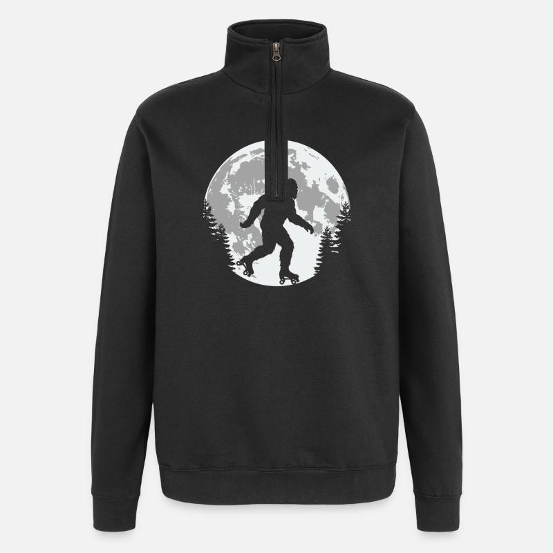 Bigfoot Rulleskøjtemåne - Sweatshirt med 1/4 lynlås - sort