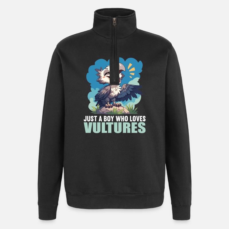 Vautour - Sweat à zip 1/4 - noir