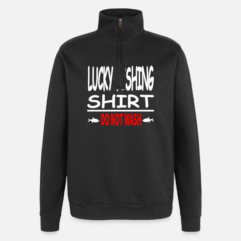 Angeln - Quarter-Zip-Sweatshirt - Schwarz