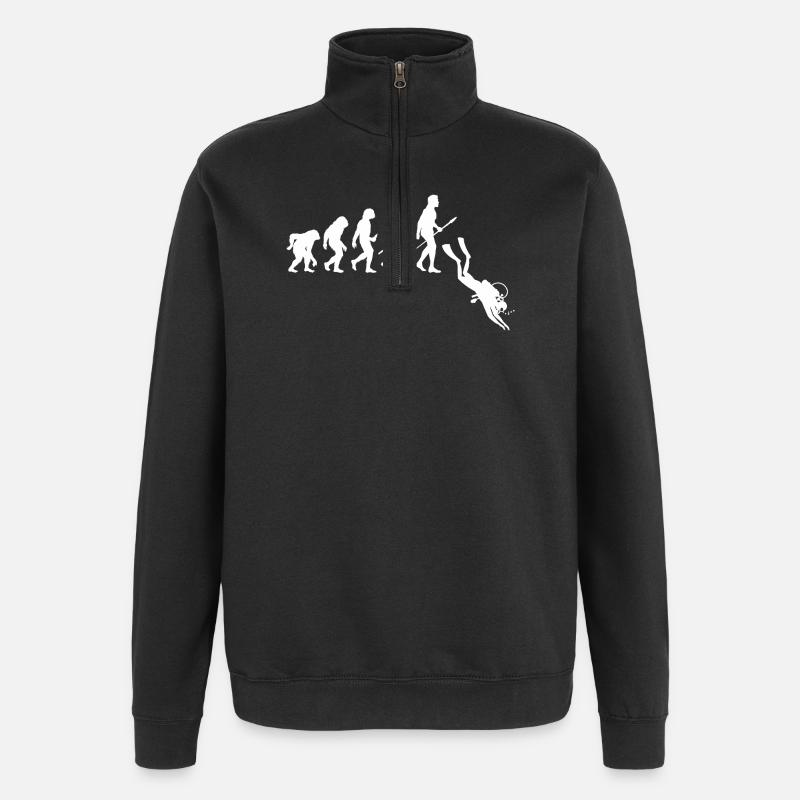 Évolution des plongeurs - Plongée - Sweat à zip 1/4 - noir