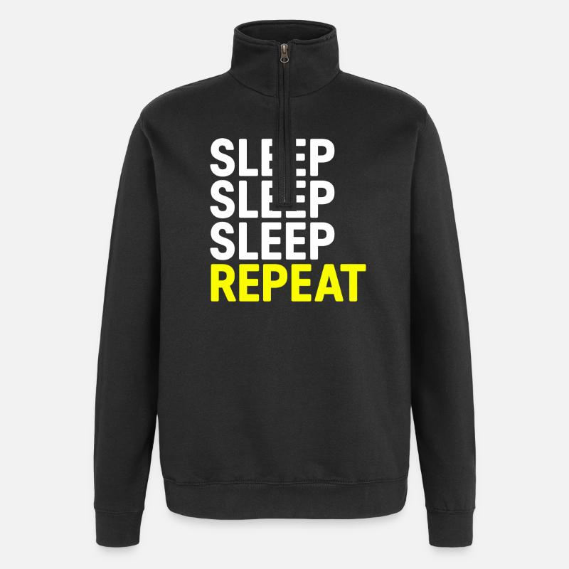 Sommeil Sommeil Sommeil Répéter - Sweat à zip 1/4 - noir