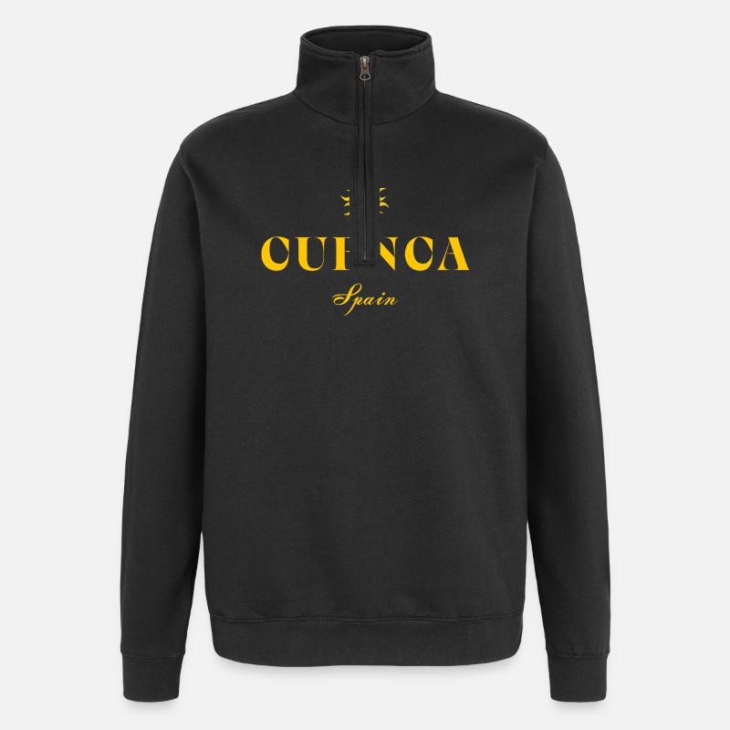 Cuenca Spanien Sonnenwappen - Quarter-Zip-Sweatshirt - Schwarz