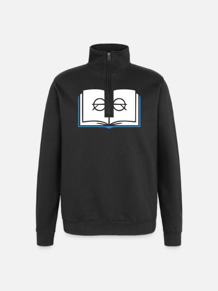 Book and Glasses Outline - Quarter-Zip Sweatshirt - black