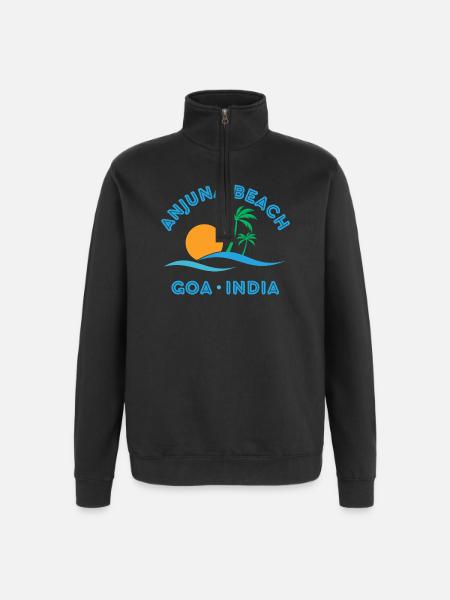 Anjuna Beach Goa Sunset - Quarter-Zip Sweatshirt - black