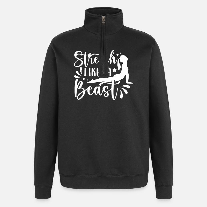 Pilates Enthusiasts Stretch Like A Beast Pilates - Quarter-Zip Sweatshirt - black