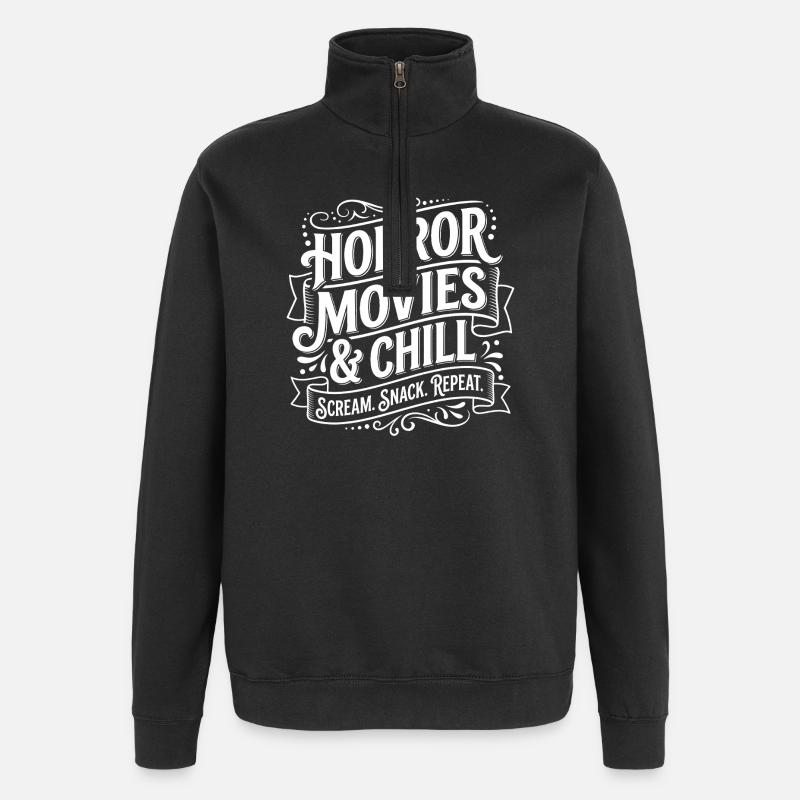 Films d’horreur et chill - Sweat à zip 1/4 - noir