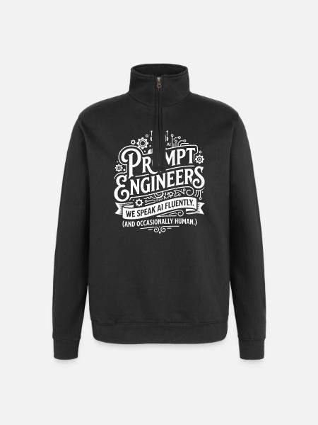 Prompt Engineers: We speak AI fluently - Quarter-Zip Sweatshirt - black