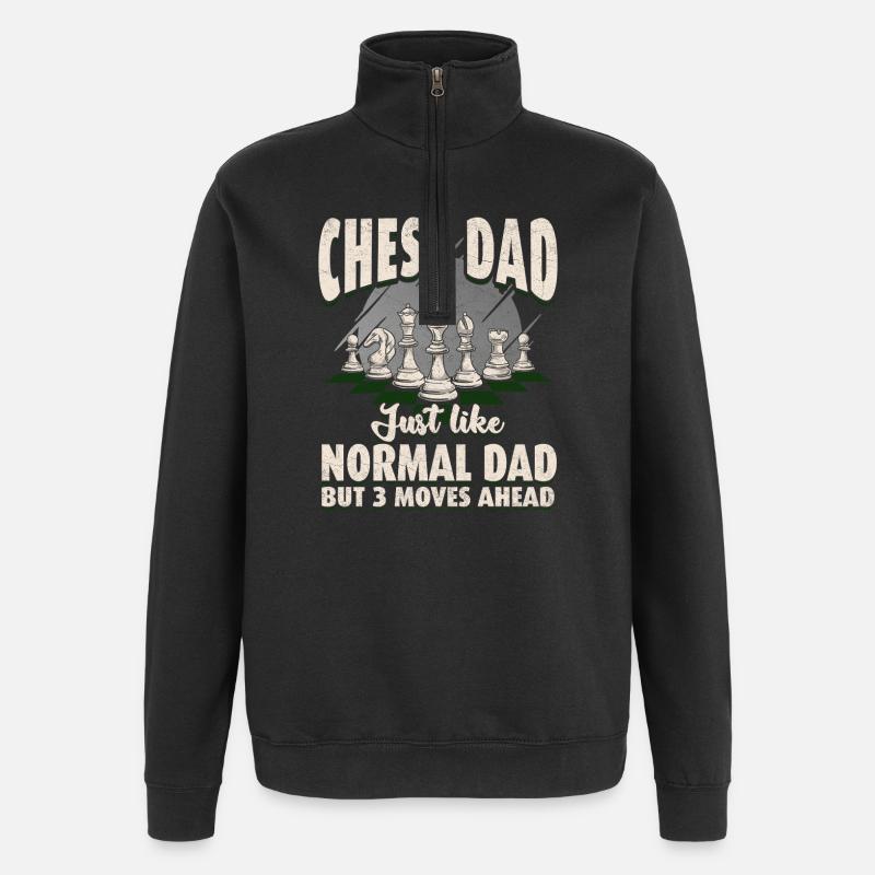 Chess Dad: Three Moves Ahead - Quarter-Zip Sweatshirt - black
