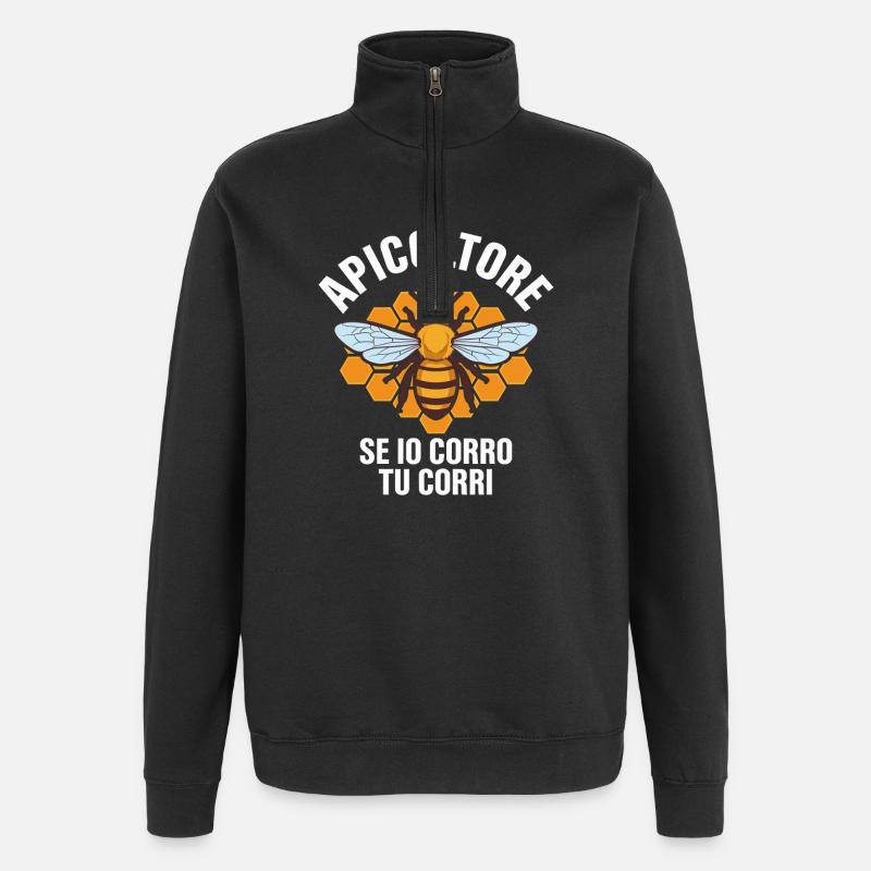 Funny beekeeping bee quote - Quarter-Zip Sweatshirt - black