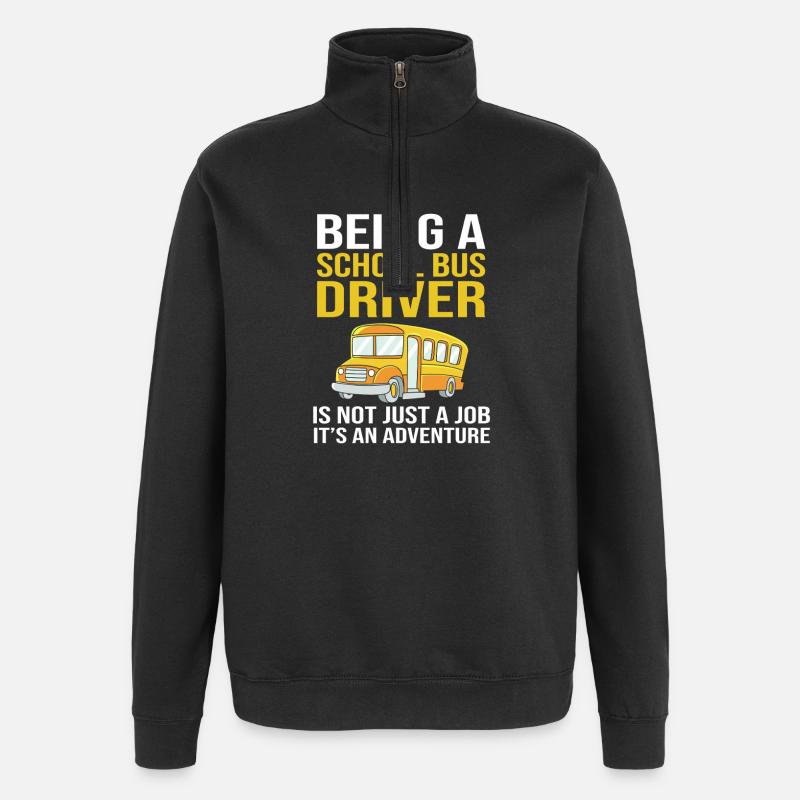 Schulbus Schulbusfahrer Busfahrer - Quarter-Zip-Sweatshirt - Schwarz