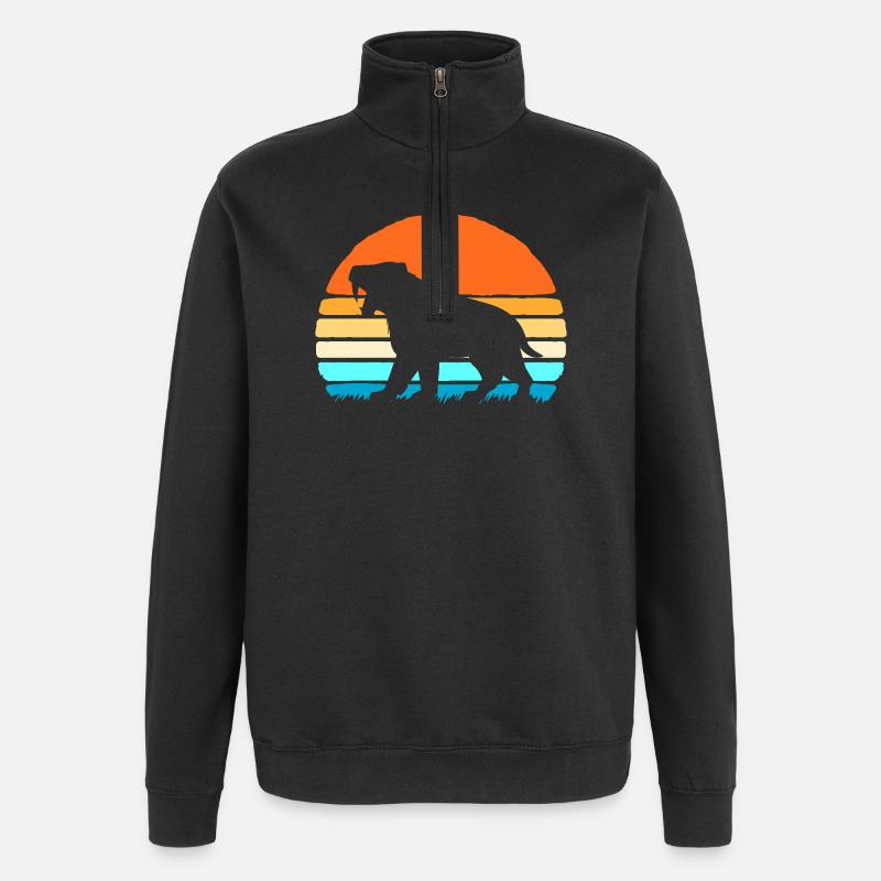 Forhistorisk sabeltiger - Sweatshirt med 1/4 lynlås - sort