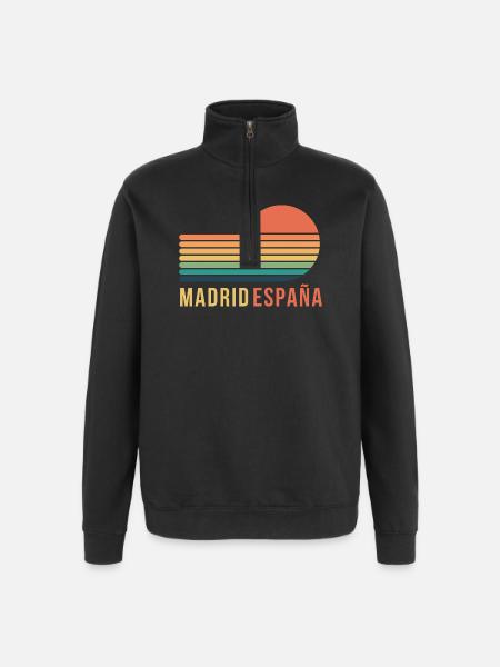 Madrid, Spain - Quarter-Zip Sweatshirt - black