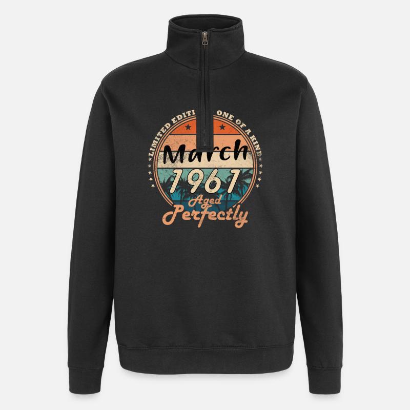 Mars 1961 | Cadeau d’anniversaire - Sweat à zip 1/4 - noir