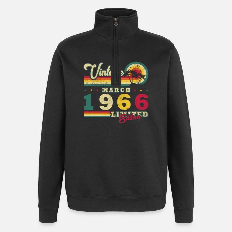 60e anniversaire – Mars 1966 Perfection - Sweat à zip 1/4 - noir