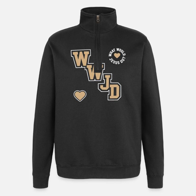 Foi du fidèle chrétien de Jésus - Sweat à zip 1/4 - noir