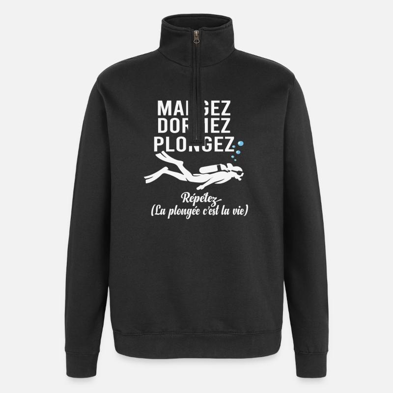 Scuba Diving Eat Sleep Dive - Quarter-Zip Sweatshirt - black