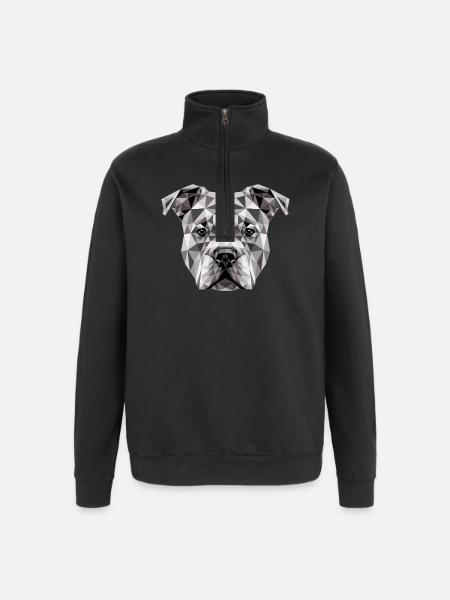 Pitbull Bulldog Pittie American Pitbull Terrier - Quarter-Zip Sweatshirt - black