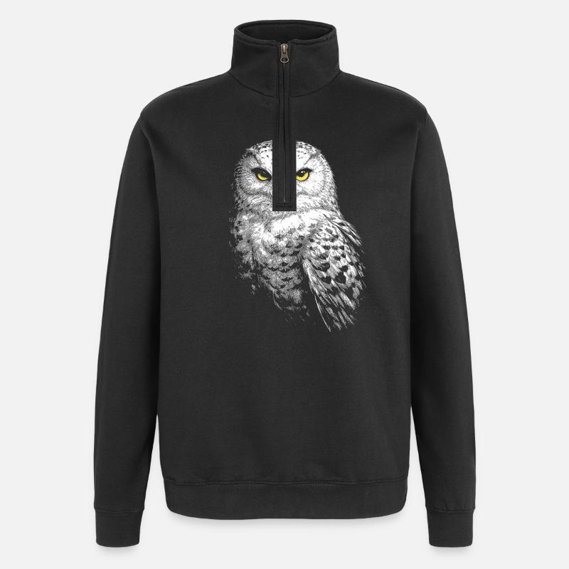 Harfang des neiges - Sweat à zip 1/4 - noir
