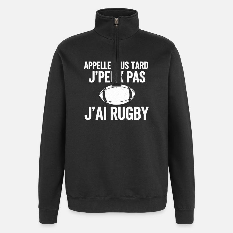 Später Rugby-Ruf - Quarter-Zip-Sweatshirt - Schwarz