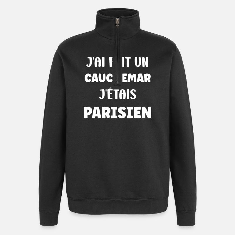 Pariser Albtraum - Quarter-Zip-Sweatshirt - Schwarz