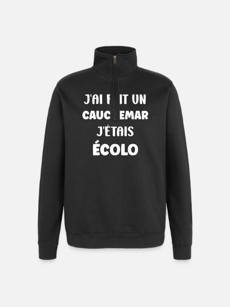 I had my ecological nightmare - Quarter-Zip Sweatshirt - black