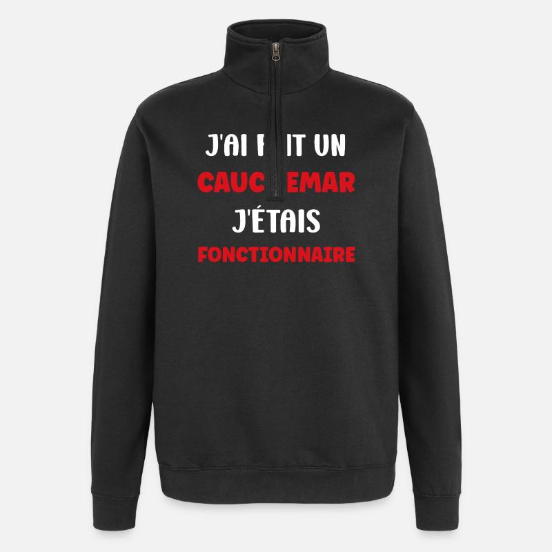 Fonctionnaire - Sweat à zip 1/4 - noir
