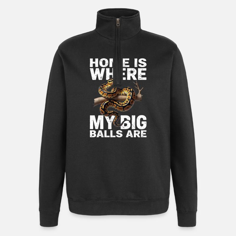 Königspython Schlangen Liebhaber Terrarium Python - Quarter-Zip-Sweatshirt - Schwarz