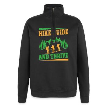 Girl Scout Leader Hike Guide & Thrive Scout - Quarter-Zip-Sweatshirt - Schwarz - Vorne - AI Model Female 172 light (172cm) & AI Model Male 178 dark (178cm)