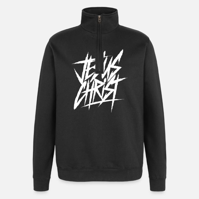 Graffiti Lettres, Jésus-Christ - Sweat à zip 1/4 - noir