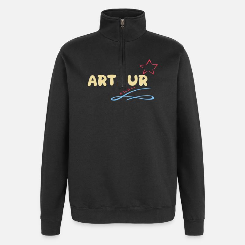 Arthur - Sweat à zip 1/4 - noir