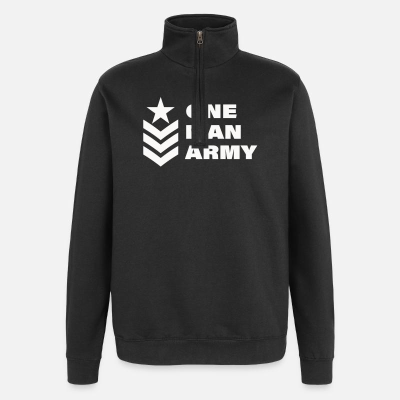 one man - Quarter-Zip Sweatshirt - black