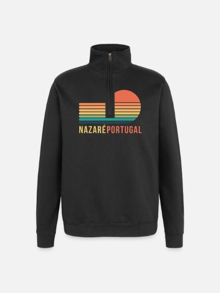 Nazaré Portugal - Quarter-Zip Sweatshirt - black